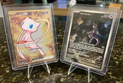Pokemon TCG 151 UPC Promo Set of 2 Metal Mew ex 205/165 Mewtwo SVP052 - Image 1