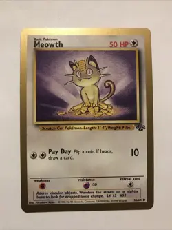 Pokemon TCG Meowth Fruit Roll Up Gold Bordered Promo 56/64 - Image 1