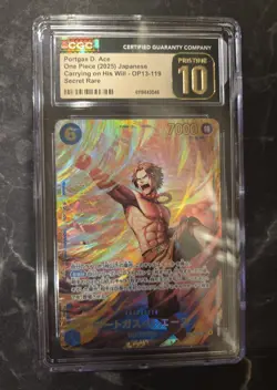 Portgas D. Ace Carrying on His Will OP13-119 Secret Rare CGC 10 One Piece CCG - Image 1