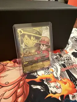 Bandai One Piece CCG Monkey.D.Luffy P-108 Winner Foil 6000 Power - Image 1