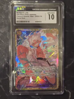 Monkey D. Luffy Premium Booster Best OP05-119 Secret Rare CGC 10 One Piece - Image 1