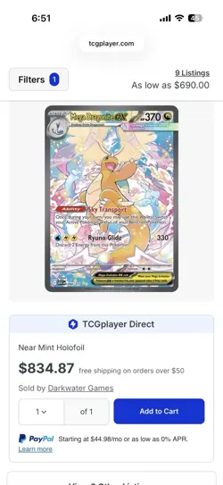 Mega Dragonite EX Holo Stage 2 ASC: Ascended Heroes Pokemon Card 290/217 English - Image 1