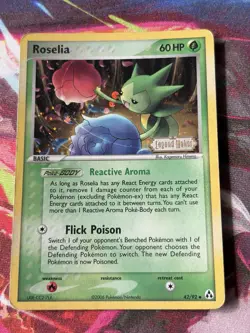 Pokemon Roselia 42/92 Legend Maker Reverse Holo Uncommon 60HP 2006 TCG Card - Image 1