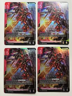Gundam Trading Card Game 4x Sinanju Foil ST03-001 NM [SET OF 4] NM - Image 1