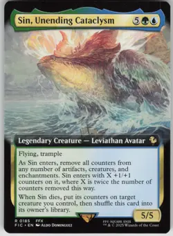 MTG TCG Sin, Unending Cataclysm (Extended Art) R Commander: FINAL FANTASY 185 - Image 1