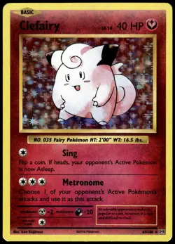 Clefairy 63/108 Holo Rare Evolutions Pokemon Holo LP - Image 1