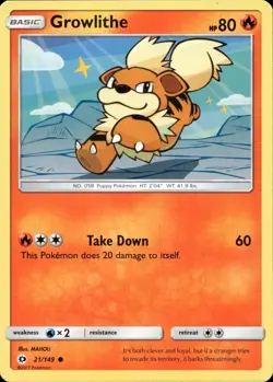 GROWLITHE 21/149 COMMON SM BASE SET POKEMON MP - Image 1