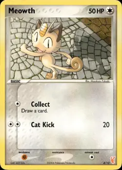 MEOWTH 4/12 EX TRAINER KIT 2 PLUSLE POKEMON MP - Image 1