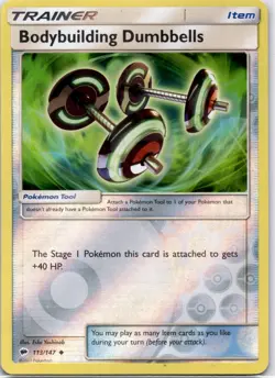 Pokemon TCG Bodybuilding Dumbbells 113/147 Burning Shadows Reverse Holo Rare LP - Image 1