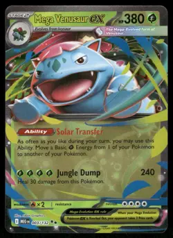 Pokemon Cards Mega Venusaur ex 003/132 Mega Evolution Double Rare NM - Image 1