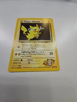 1999 Pokemon Lt. Surge's Pikachu 81/132 Non Holo Gym Heroes - Image 3