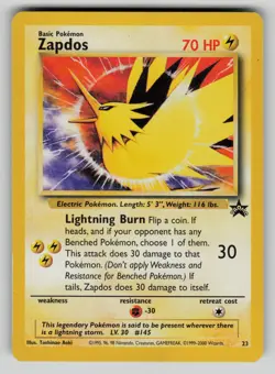 Zapdos 23 Wizards Black Star Promos Pokemon MP - Image 1