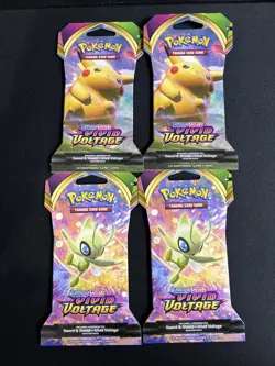 Pokemon TCG VIVID VOLTAGE Sleeved Booster Packs (set Of 4) Factory Sealed New - Image 1