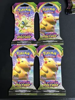 Pokemon TCG VIVID VOLTAGE Sleeved Booster Packs (set Of 4) Factory Sealed New - Image 3