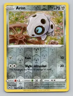 Reverse Holo Aron 087/159 Common Crown Zenith Pokemon - Image 1