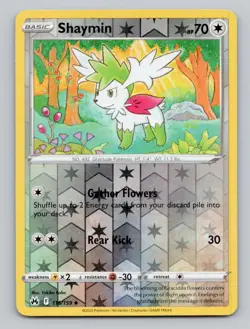 Reverse Holo Shaymin 115/159 Uncommon Crown Zenith Pokemon - Image 1