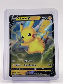 PIKACHU V 2021 POKEMON SWSH FUSION STRIKE ULTRA RARE 086/264 Q6011 - Image 1