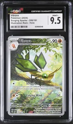 Vibrava *CGC 9.5* Illustration Rare *Surging Sparks* #206 * Pokemon - Image 1