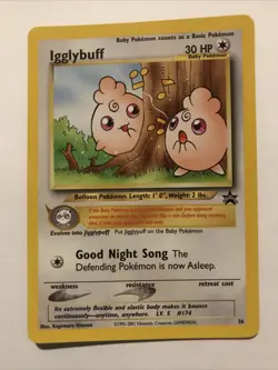 Igglybuff Black Star Promo #36 NM Pokemon WOTC - Image 1
