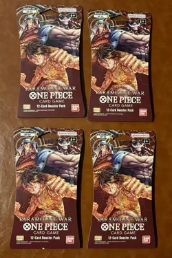 One Piece TCG (4) OP-02 Sleeved Booster Packs Total Of 4 Factory Sealed - Image 1