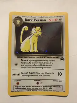 Dark Persian 17 Holo Black Star Promo WOTC Pokemon Card - Image 1