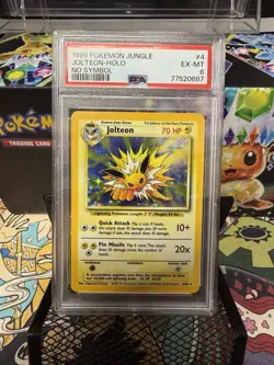 PSA 6 Jolteon Holo 4/64 No Symbol Jungle 1999 Pokemon Card - Image 1