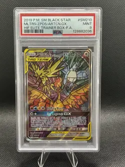 PSA 9 MOLTRES ZAPDOS & ARTICUNO GX SM210 HIDDEN FATES ETB PROMO POKEMON - Image 1