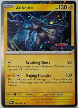 Fart Swirl 🌀 Zekrom 066/182 Cosmos Holo Rare Pokemon TCG Stamped Promo SVP - Image 1