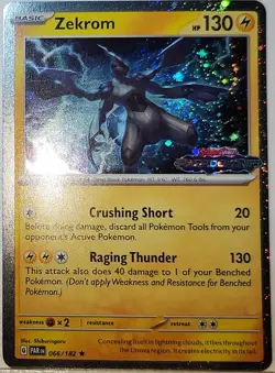 Fart Swirl 🌀 Zekrom 066/182 Cosmos Holo Rare Pokemon TCG Stamped Promo SVP - Image 2