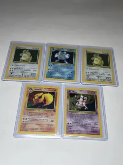 Vintage Pokemon Holo Lot WOTC Base Jungle Flareon Poliwrath Mr Mime - Image 4
