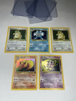 Vintage Pokemon Holo Lot WOTC Base Jungle Flareon Poliwrath Mr Mime - Image 5