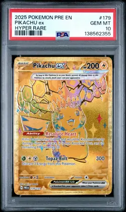 2025 Pokemon Prismatic Evolutions #179 Pikachu Ex - PSA 10 - Image 1