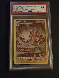 Pokemon Steelix 247/236 Sun & Moon Cosmic Eclipse Secret Rare 2019 PSA 9 MINT - Image 1
