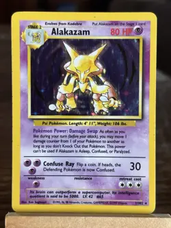 Pokemon Alakazam 001/102 Base Set Holo Rare 80 HP English The Pokemon Company - Image 1