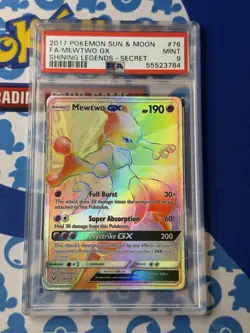 2017 Pokemon Shining Legends Mewtwo GX Full Art Secret #76/73 PSA 9 - Image 1