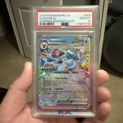 PSA 10 Glaceon ex #026 Pokemon Prismatic Evolution Stamp Surprise Box Exclusive - Image 1