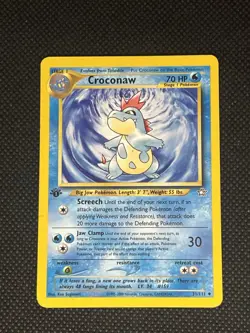 Pokemon Croconaw Uncommon 1st Edition 31/111 Neo Genesis 2000 70 HP Jaw Clamp - Image 1