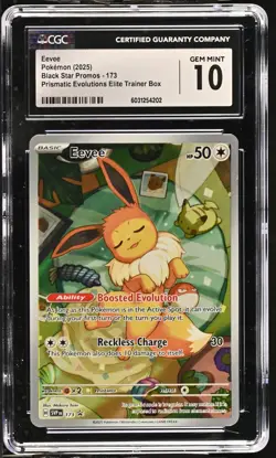 Pokemon Eevee #173 Black Star Promo 2025 Prismatic Evolutions CGC 10 Gem Mint - Image 1
