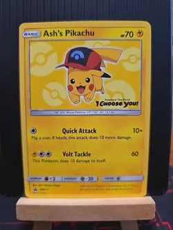 Pokemon: Ash's Pikachu SM111 "I Choose You" Black Star Movie Promo NM - Image 1