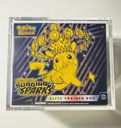 Pokemon Surging Sparks ETB Sealed in Acrylic Display Case 🔥 (Same Day Ship 📫) - Image 1