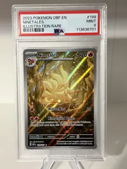 Pokemon TCG 2023 Ninetales 199/197 Illustration Rare Obsidian Flames PSA 9 - Image 1