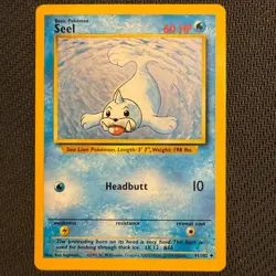 Seel 41/102 LP Base Set Unlimited 3rd Print Pokemon TCG - Image 1