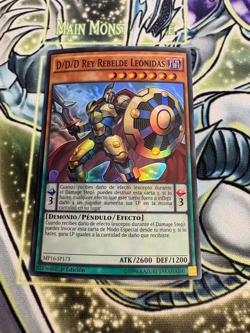 D/D/D REBEL KING LEONIDAS SPANISH SUPER RARE MP16-EN173 SP173 LIGHT PLAY YUGIOH - Image 1
