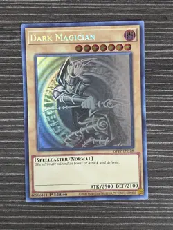 Yugioh! Dark Magician GFTP-EN128 Ghost Rare 1st Edition LP Lightly Played EX - Image 1