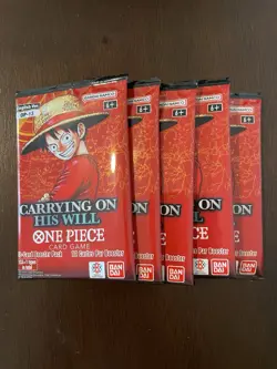 One Piece Carrying On His Will OP-13 Five 5 Booster Packs Lot English F - Image 1