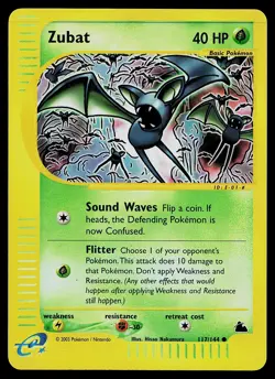 Pokemon Card - Zubat Skyridge 117/144 Common Reverse Holo - Image 1