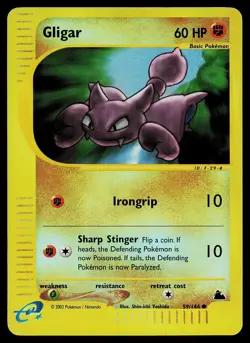 Pokemon Card - Gligar Skyridge 59/144 Reverse Holo Common - Image 1