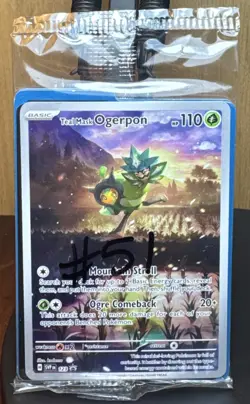 Pokemon Teal Mask Ogerpon 123 Sv: Scarlet & Violet Black Star Promo Card Sealed - Image 1