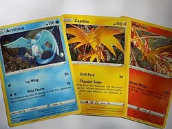 3 Card Set - Articuno 036/195 Moltres 021/172 Zapdos 048/185 Cosmos Holo Pokemon - Image 1