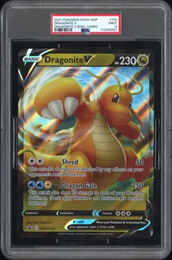 2021 POKEMON SWSH BLACK STAR PROMO DRAGONITE V BOX-TAG #154 DRAGONITE V PSA 9 - Image 1
